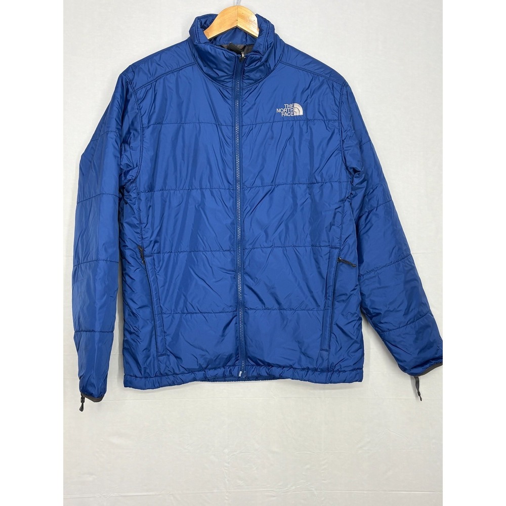 The North Face Puffer Jacket Mens Blue Insulated Zip Up Pockets Outdoor Medium